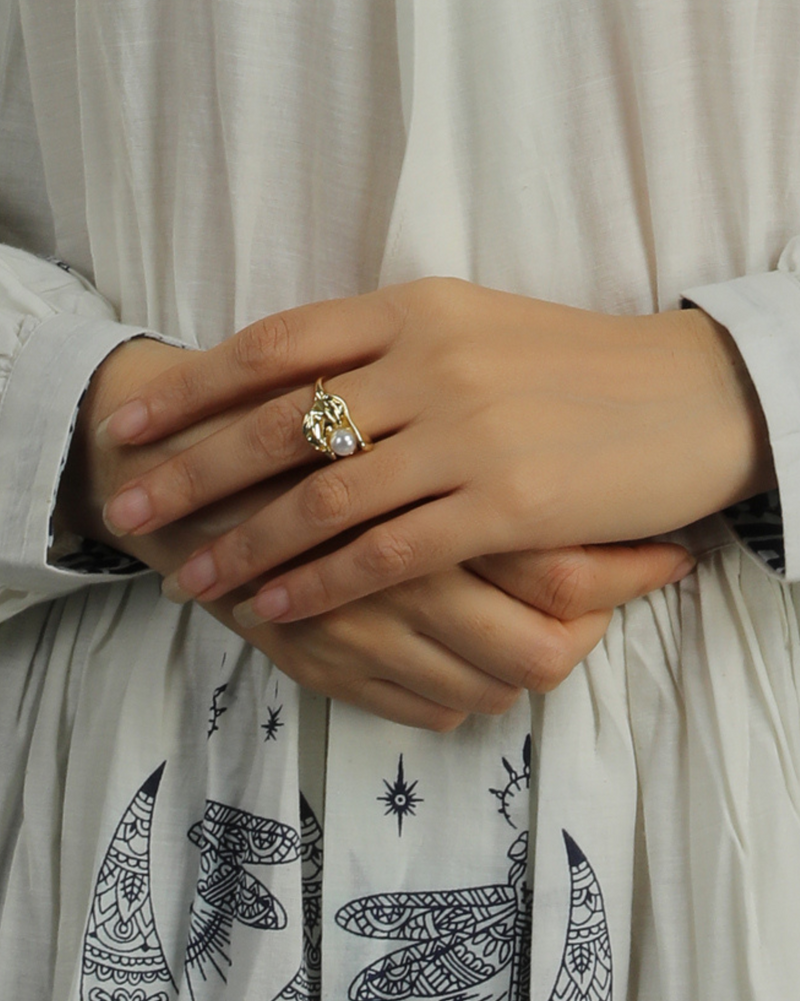 Princess Shell Pearl Ring