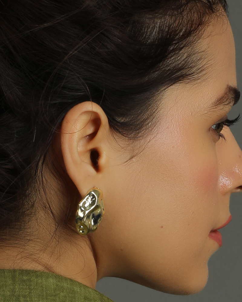 Sira Textured Gold Studs