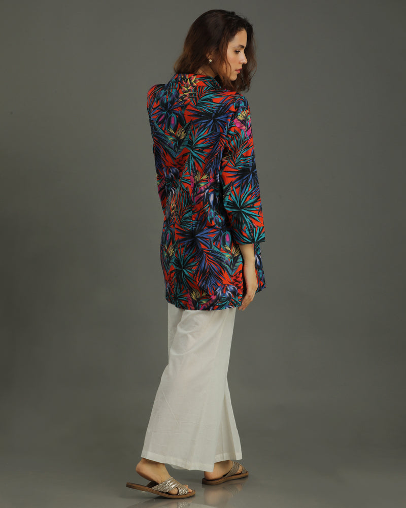 Sunset Open Cotton Coord Set – Multicolor Print