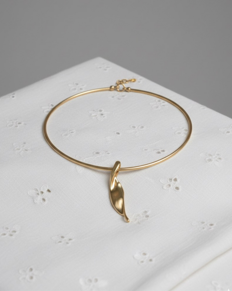 Gleaming Leaf Statement Necklace