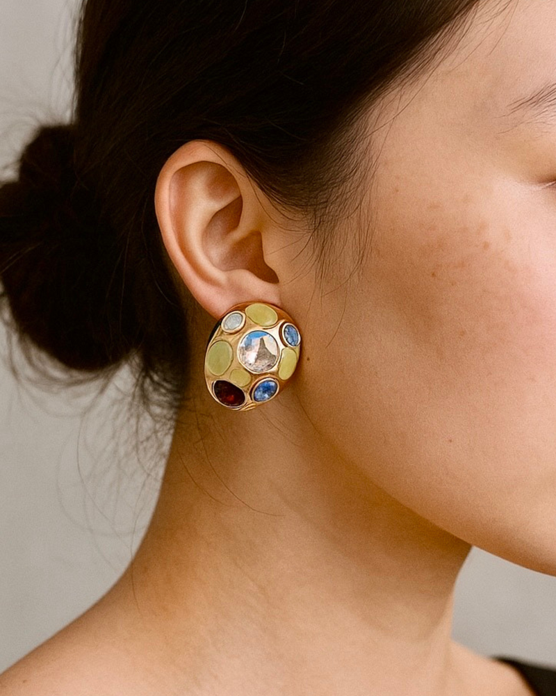 Zehra Antique Stone Studs