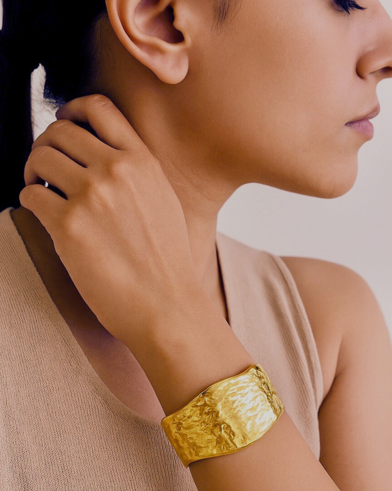 Amara HammerGlow Brass Cuff