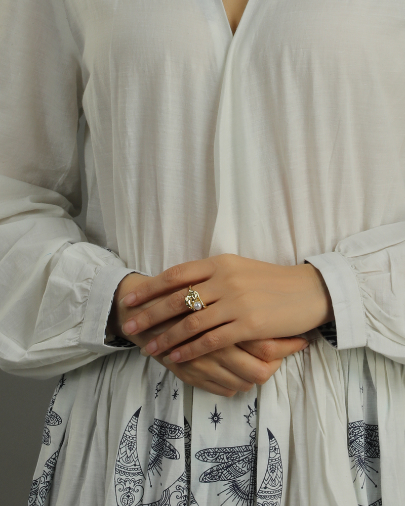 Princess Shell Pearl Ring