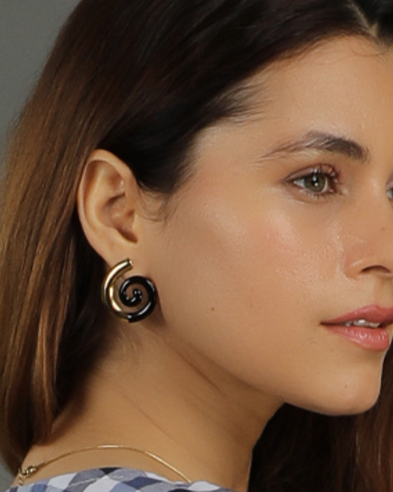 Noir Spiral Studs