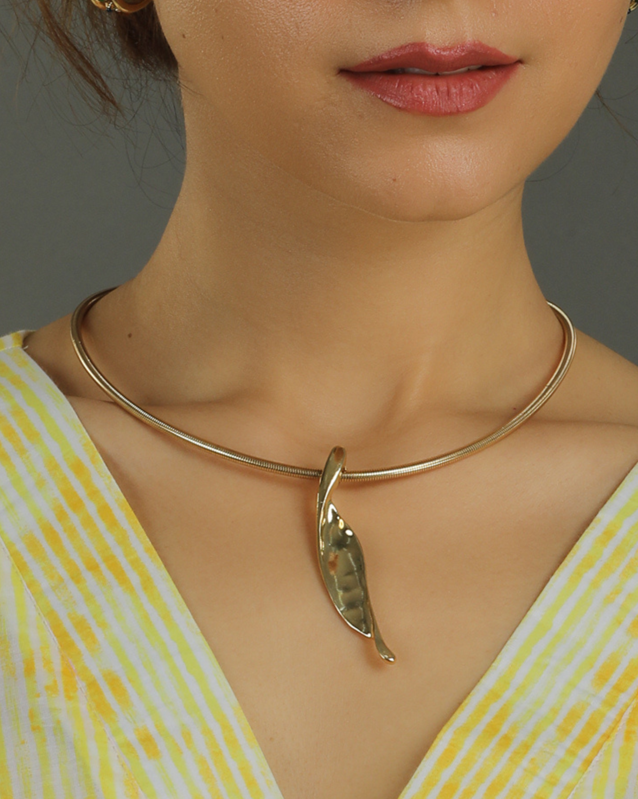 Gleaming Leaf Statement Necklace