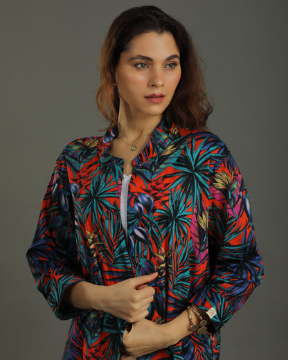 Sunset Open Cotton Coord Set – Multicolor Print