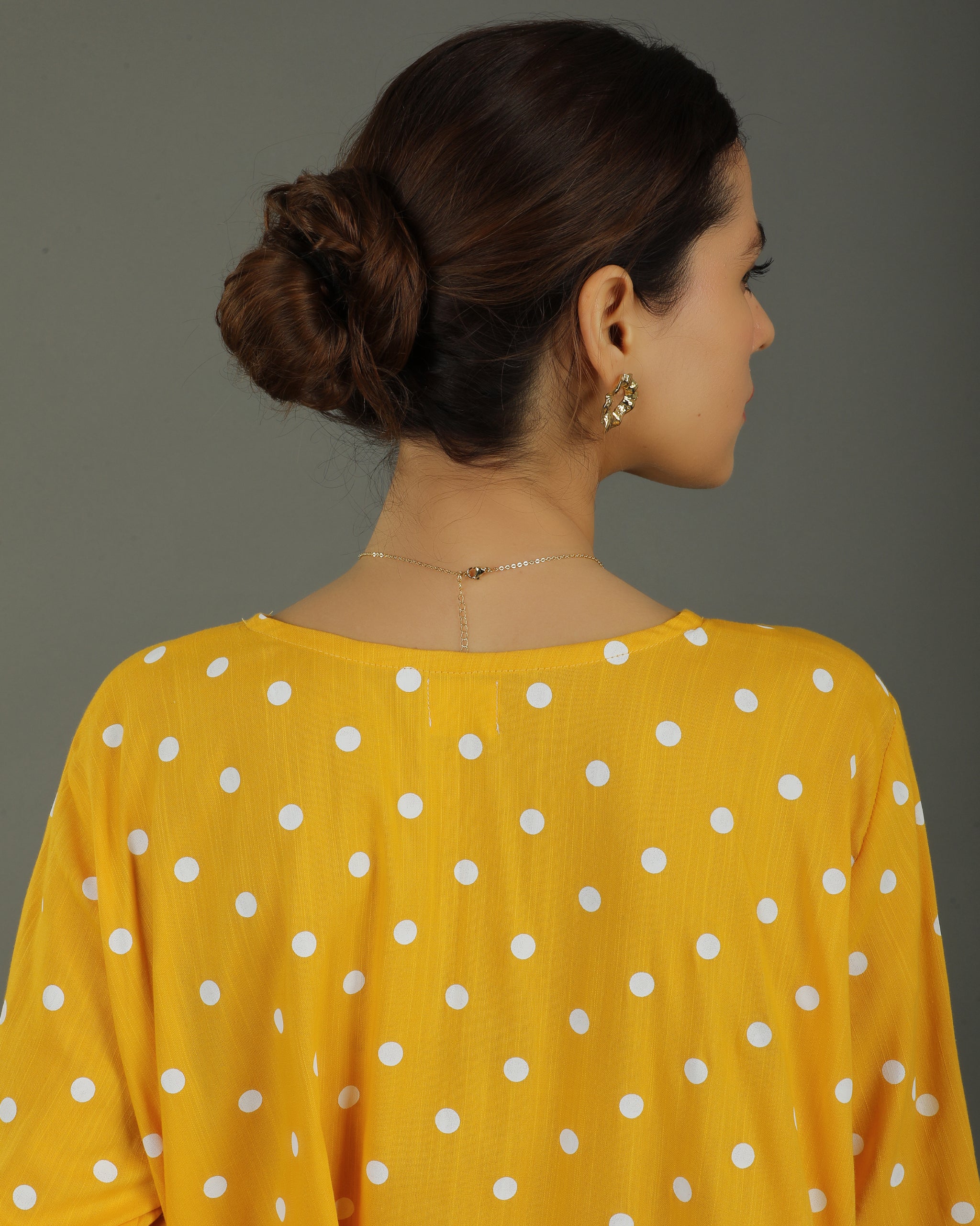 Sunshine Midi A-line Cotton Dress – Mustard Print