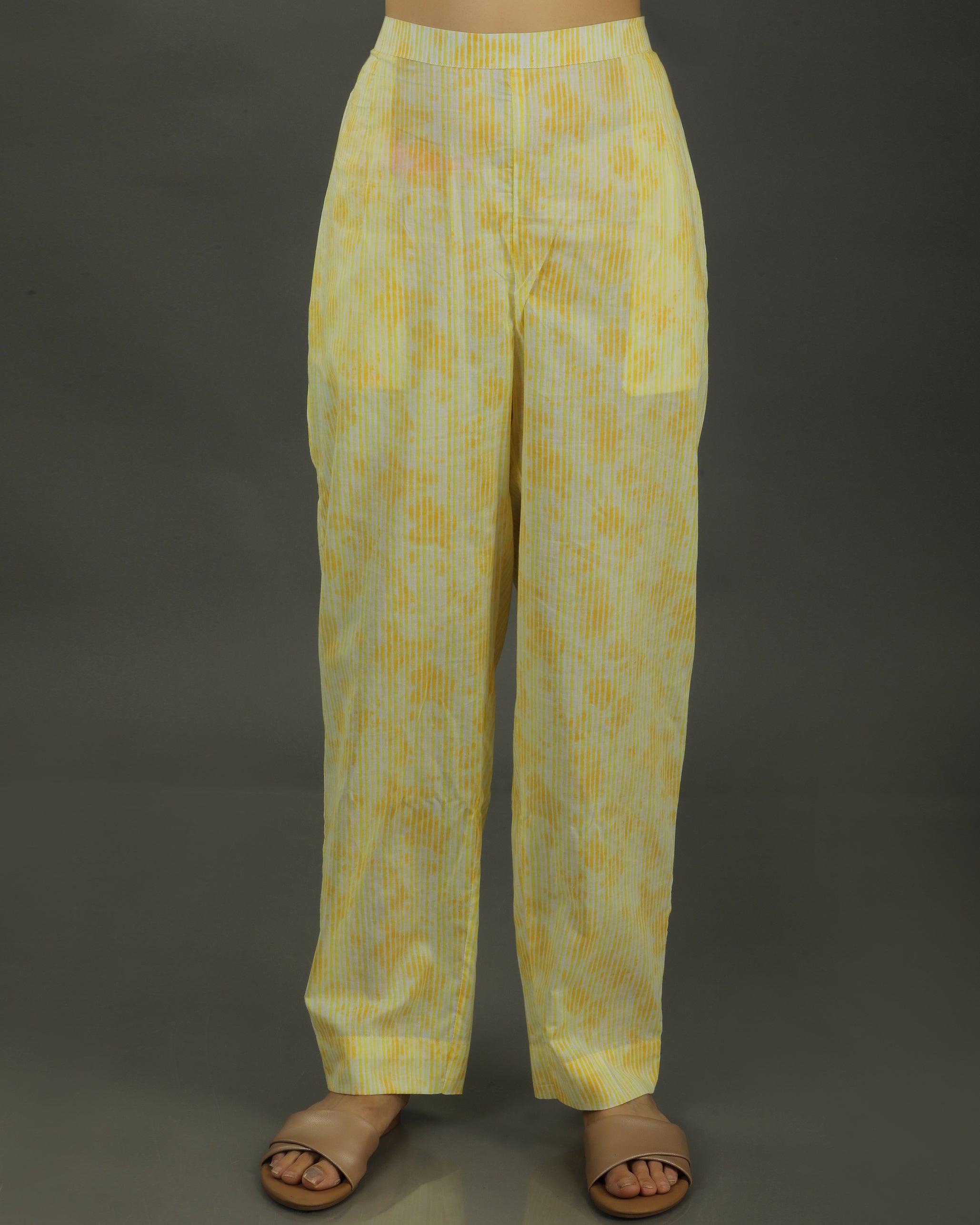 Ray Wrap Short Cotton Coord Set – Yellow Print