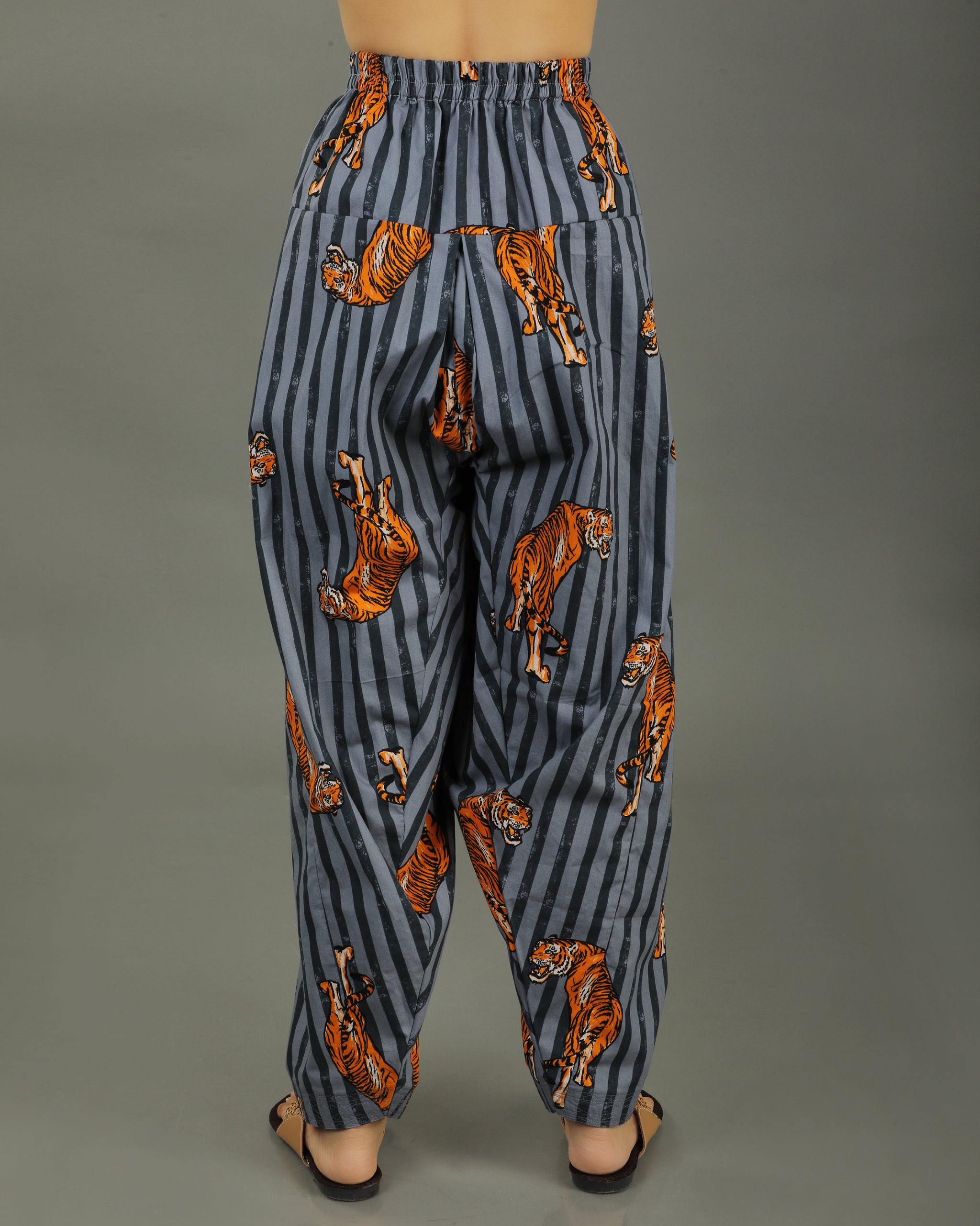 Wildrade Short Cotton Coord Set – Charcoal Tiger Print