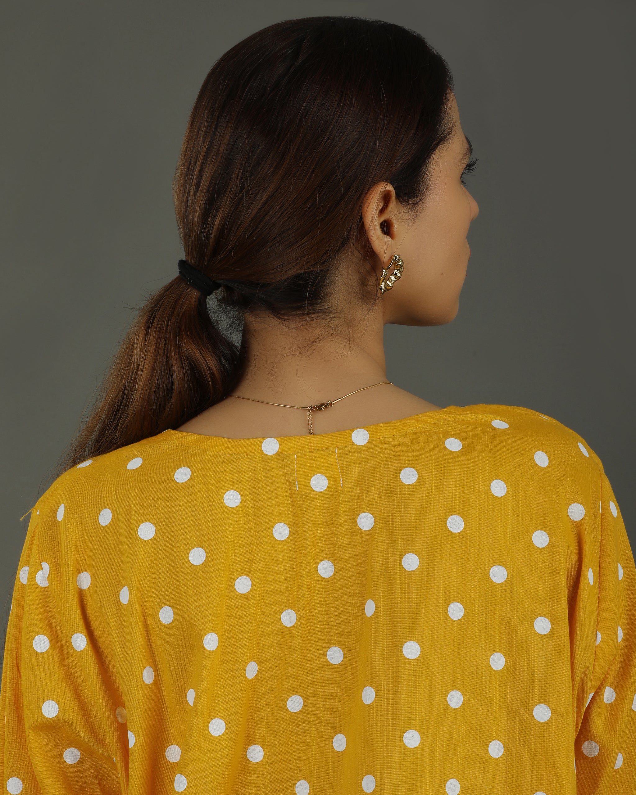 Sunshine Mid-Length A-line Cotton Kurta – Mustard Print