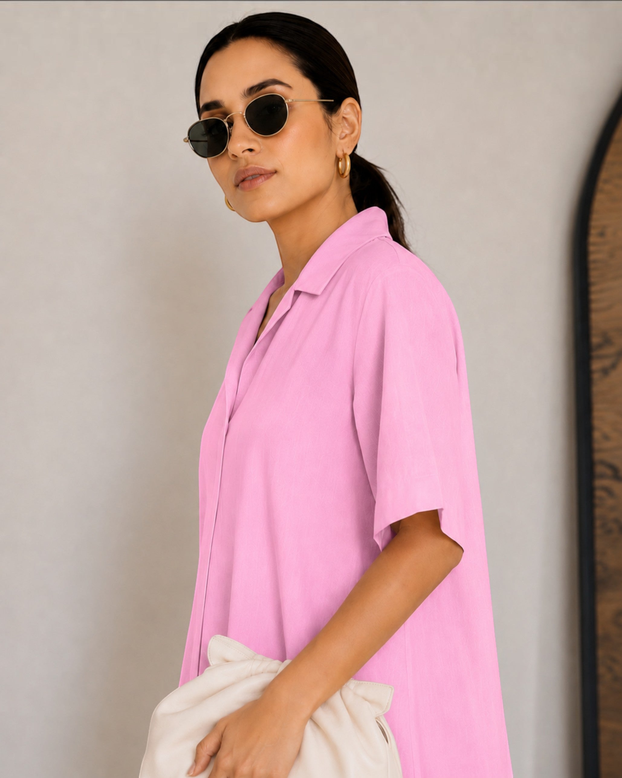 Petal Ease A-Line Dress – Rose Pink