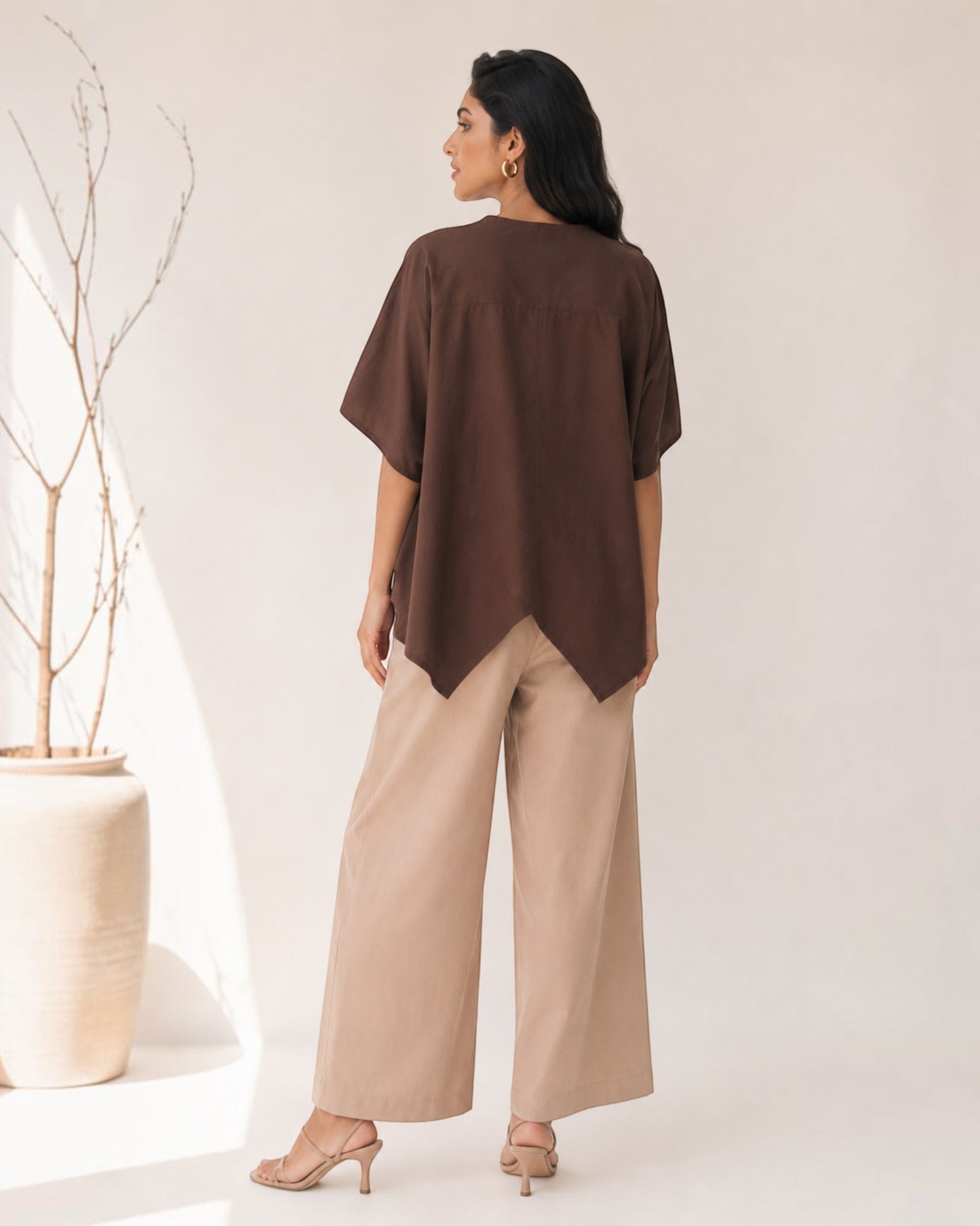 Cocoa Boxy Co-ord Set – Beige & Brown
