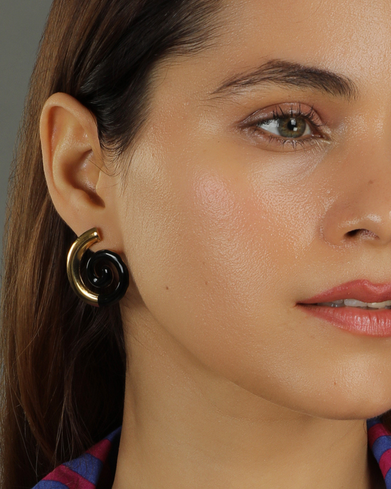 Noir Spiral Studs