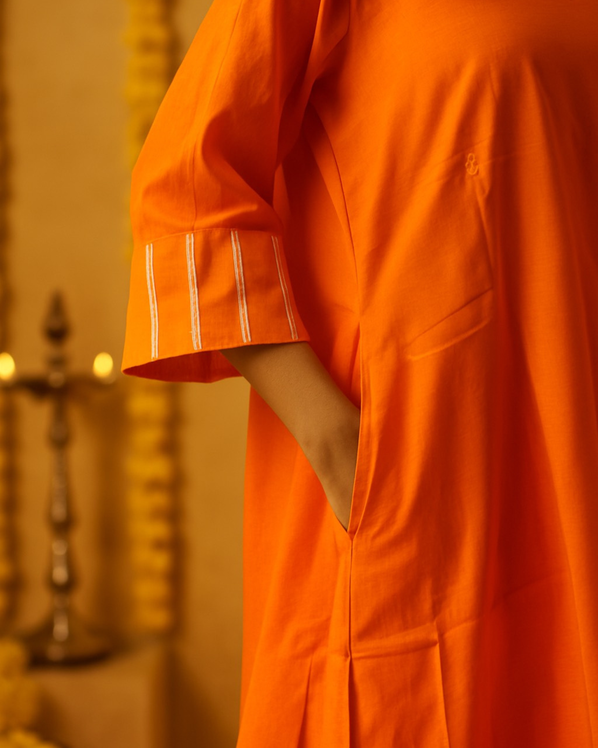 Noor Aline Satin Cotton Kurta & Pant Set – Autumn Ember