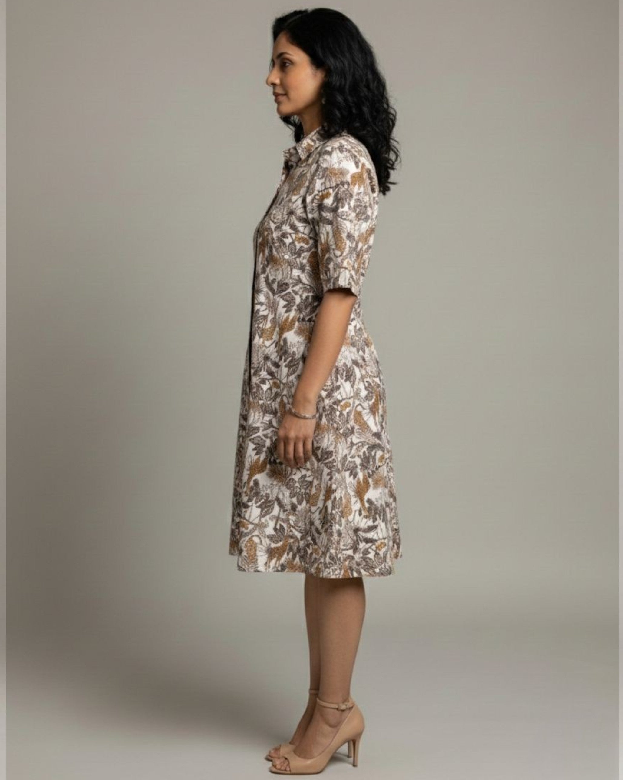 Safari Short Cotton Shirt Dress – Off-White Print