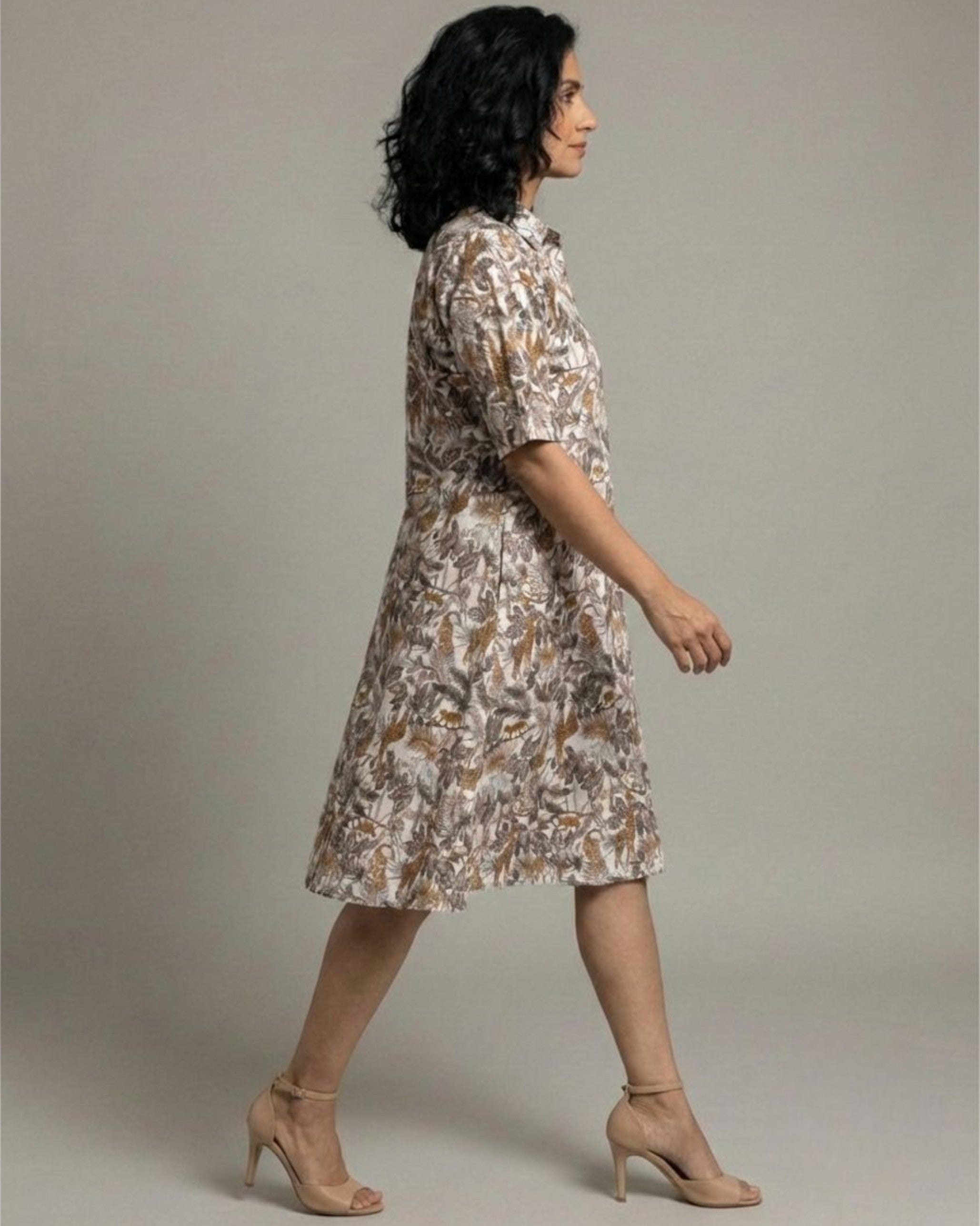 Safari Short Cotton Shirt Dress – Off-White Print