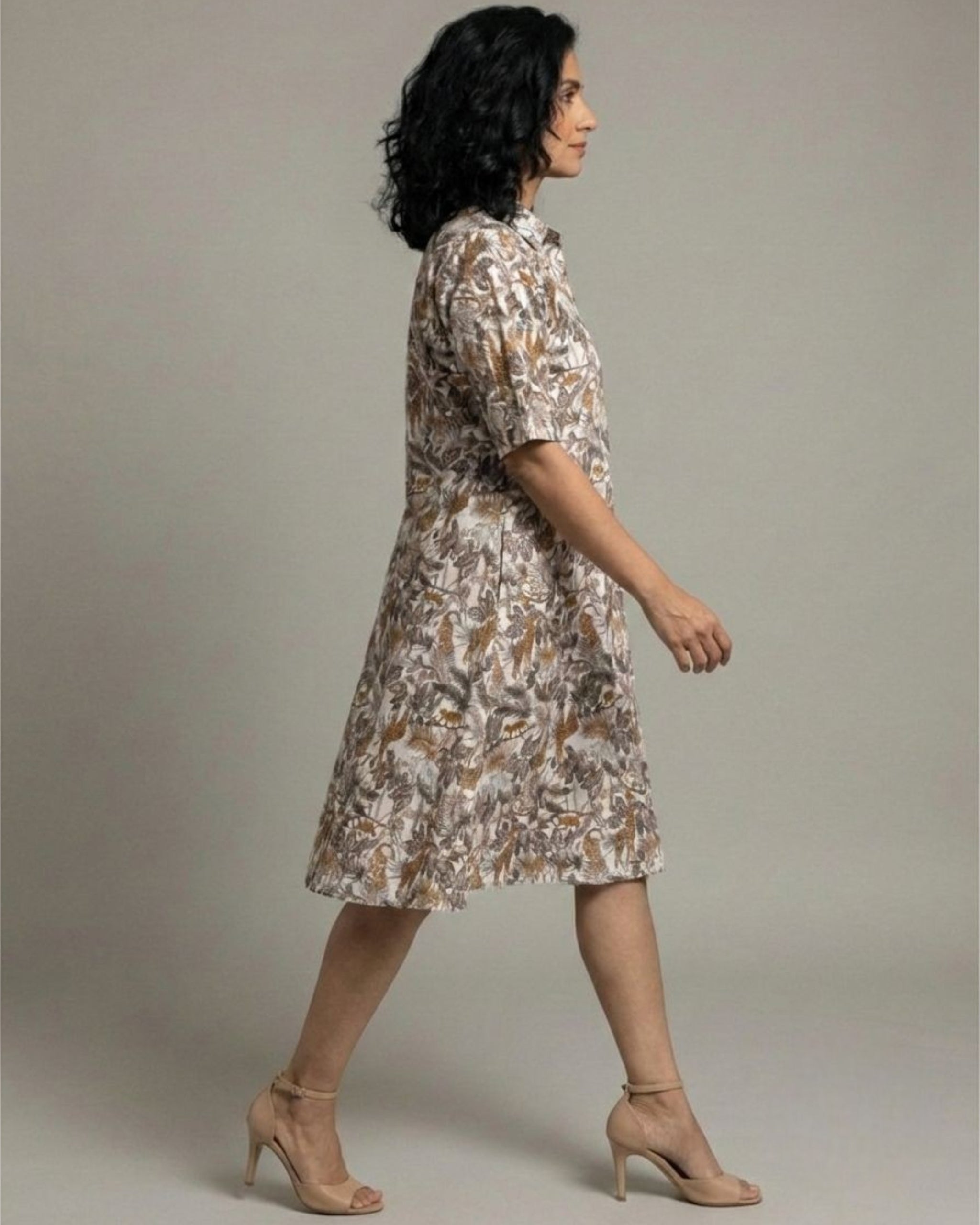 Safari Short Cotton Shirt Dress – Off-White Print