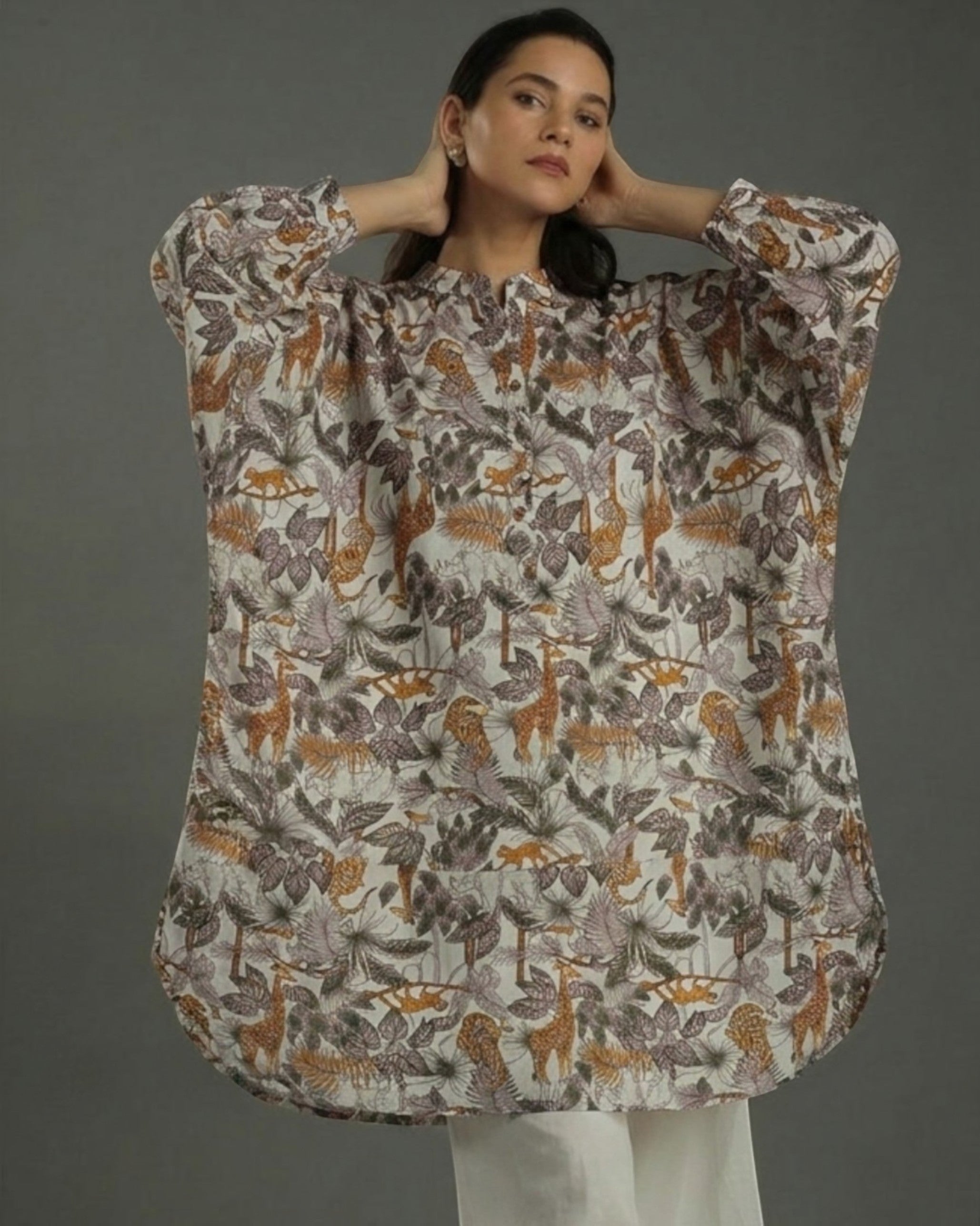 Balloon Oversized Cotton Shirt – White