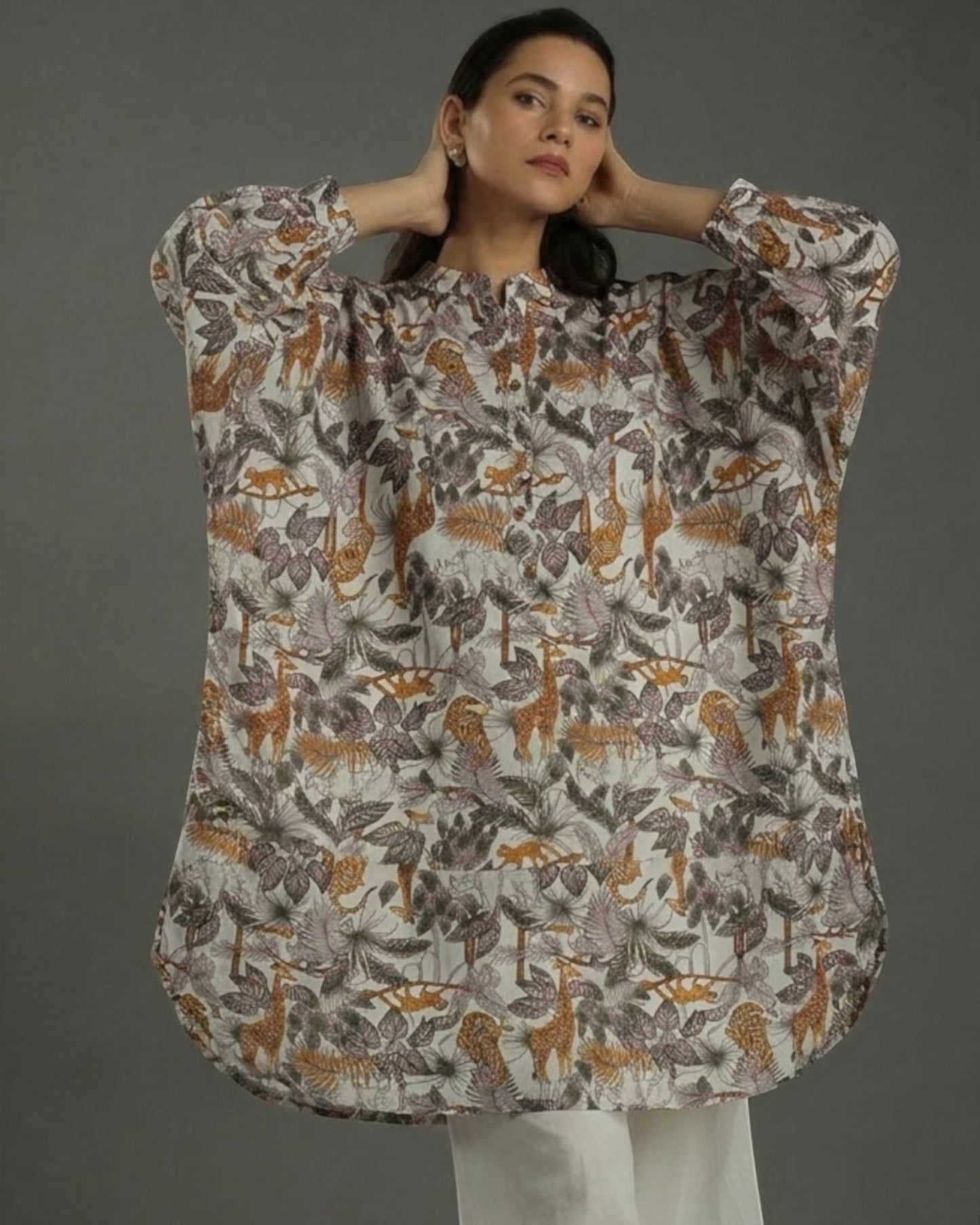 Balloon Oversized Cotton Shirt – White