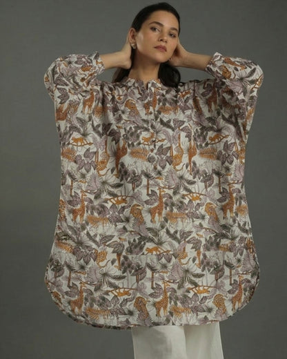 Balloon Oversized Cotton Shirt – White